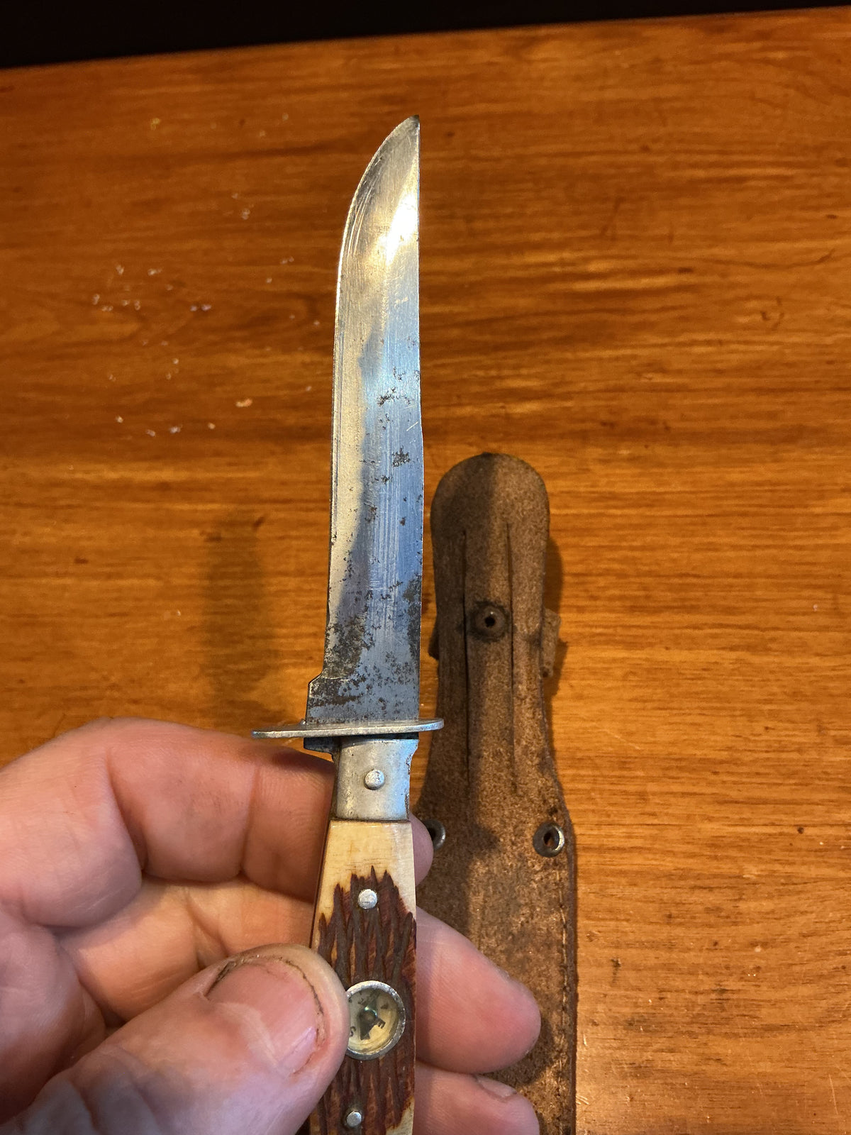 Vintage Child’s Fixed Blade Belt Knife with leather Sheath