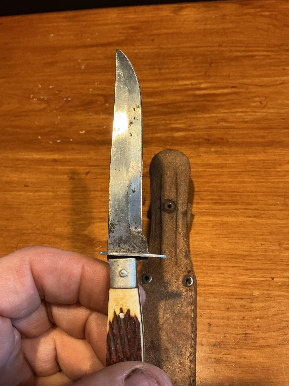 Vintage Child’s Fixed Blade Belt Knife with leather Sheath