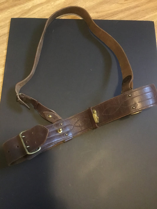 Early Leather Sam Brown Belt with shoulder strap