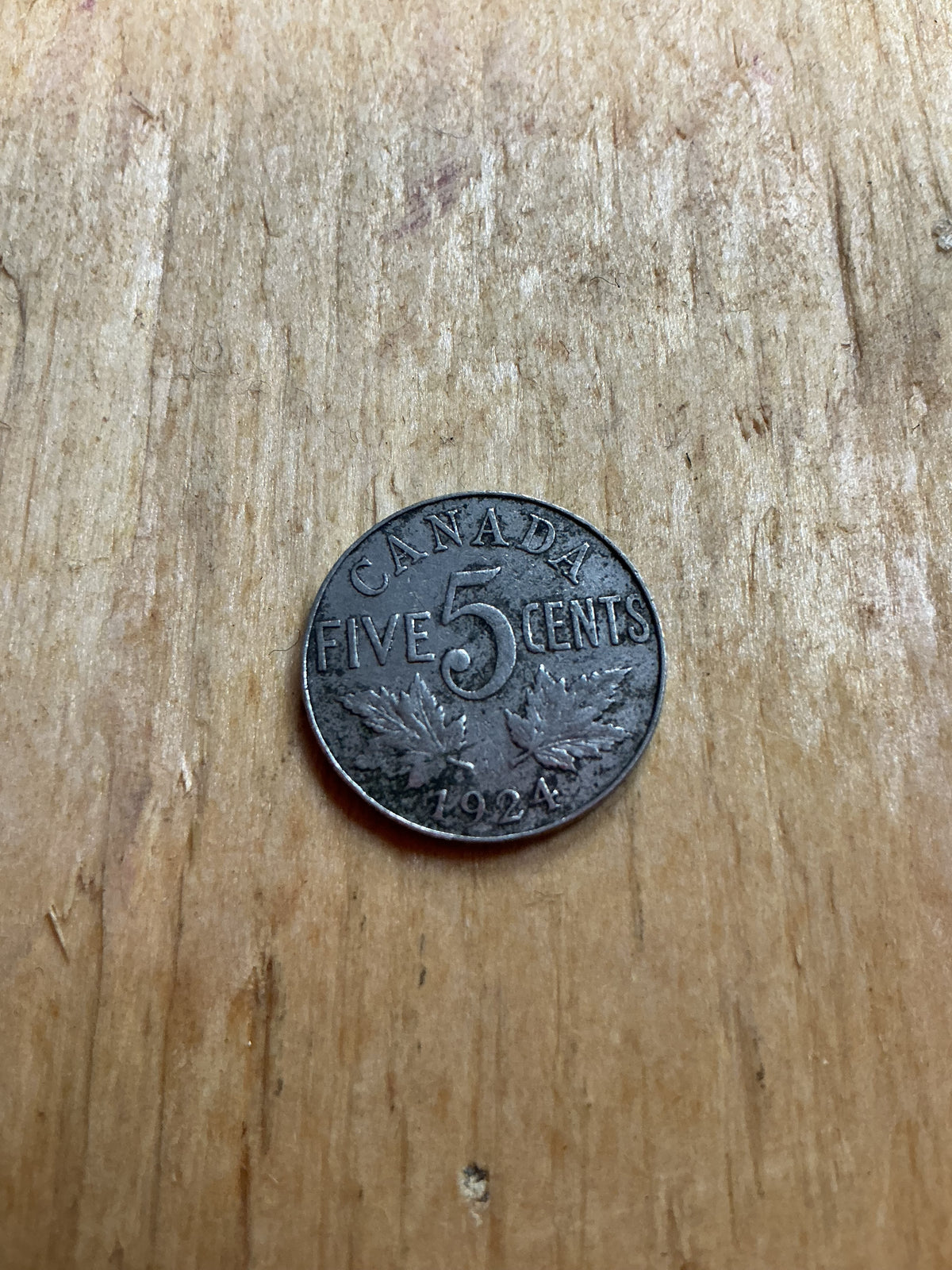 1924 Canadian 5-Cent Nickel Coin