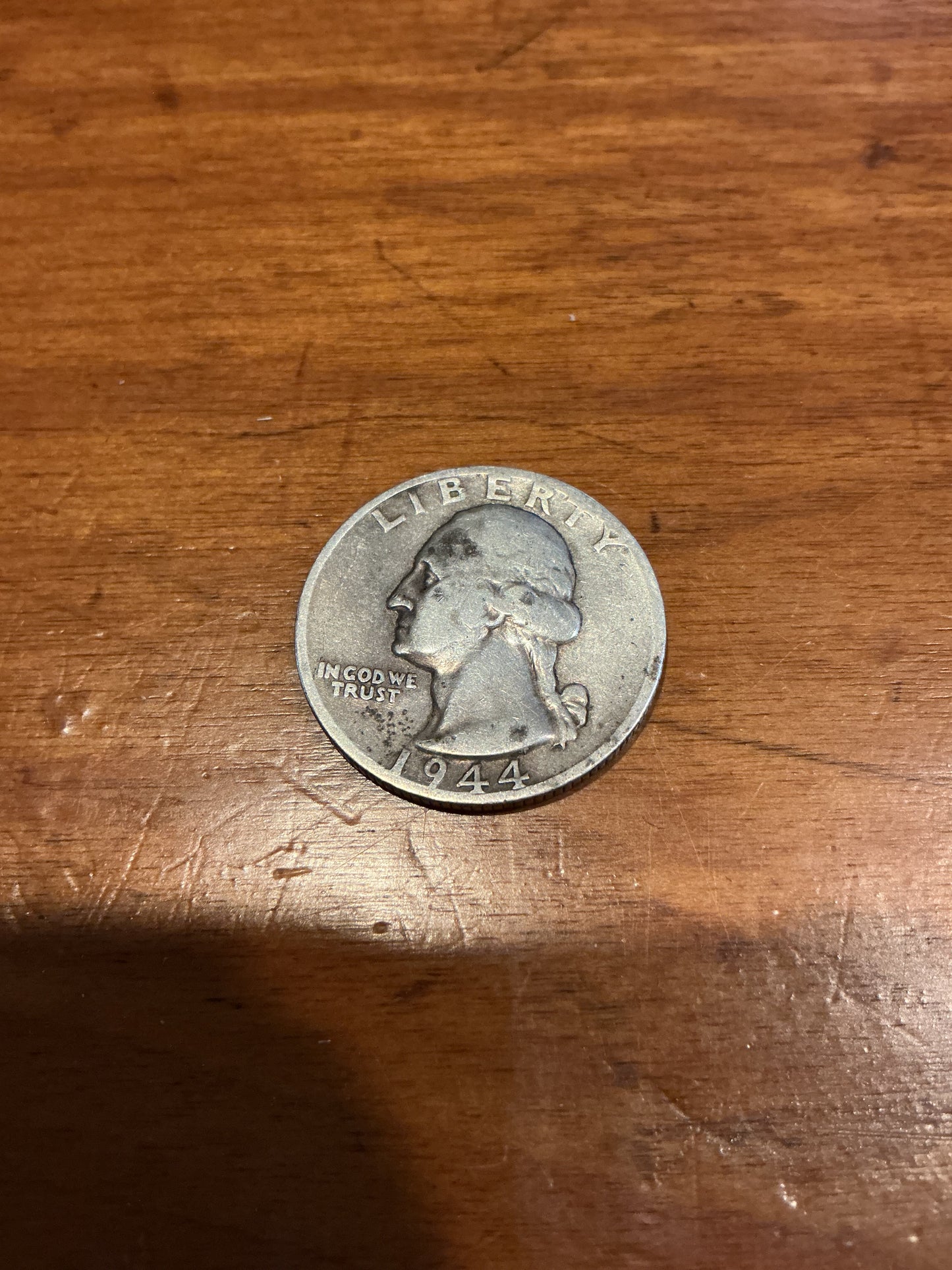 1944 U.S. 25-cent coin is a Washington quarter Silver