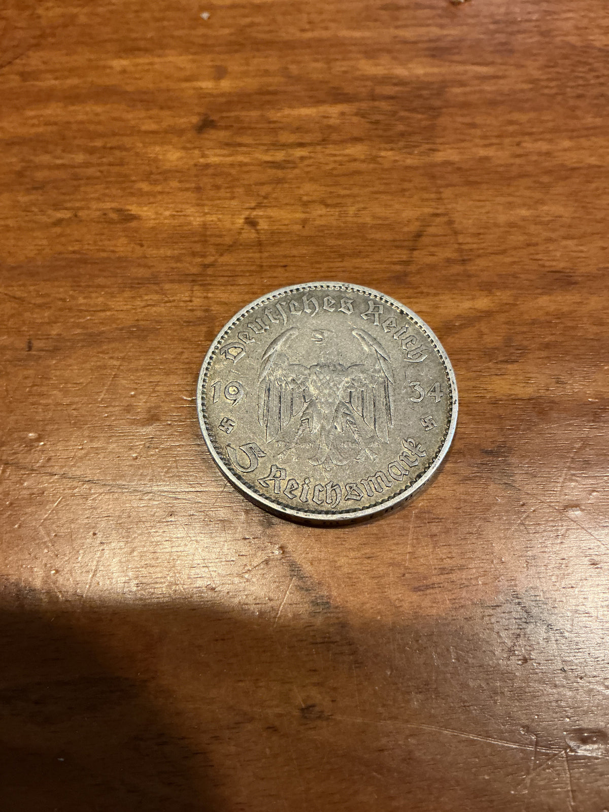 Germany Silver 5 Reichsmark 1934 J Coin