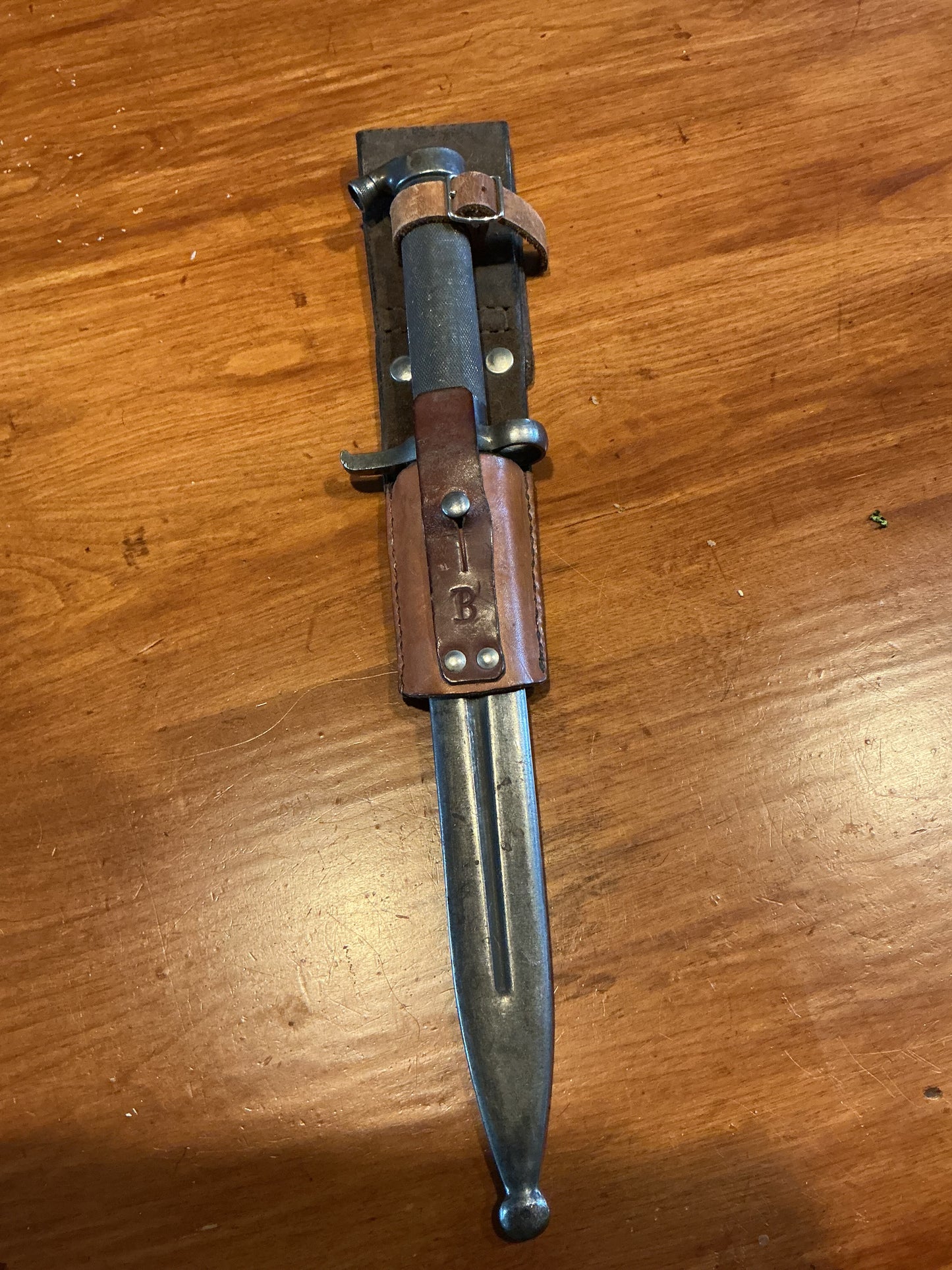Swedish M96 Bayonet and Scabbard with Leather  Frog