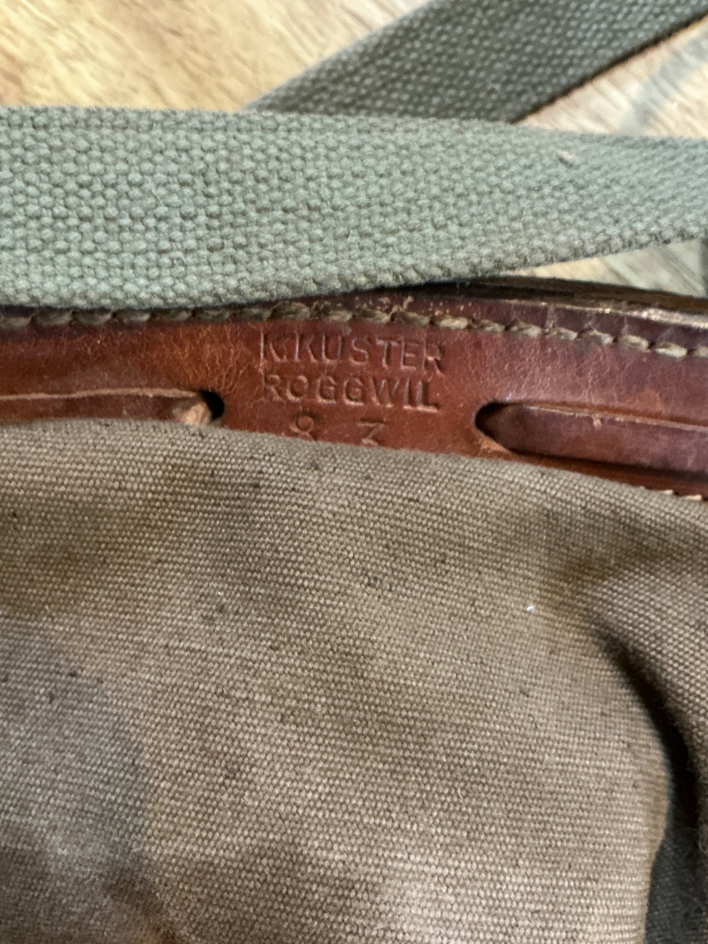 Vintage Swiss Military canvas and leather Bread bag/shoulder bag