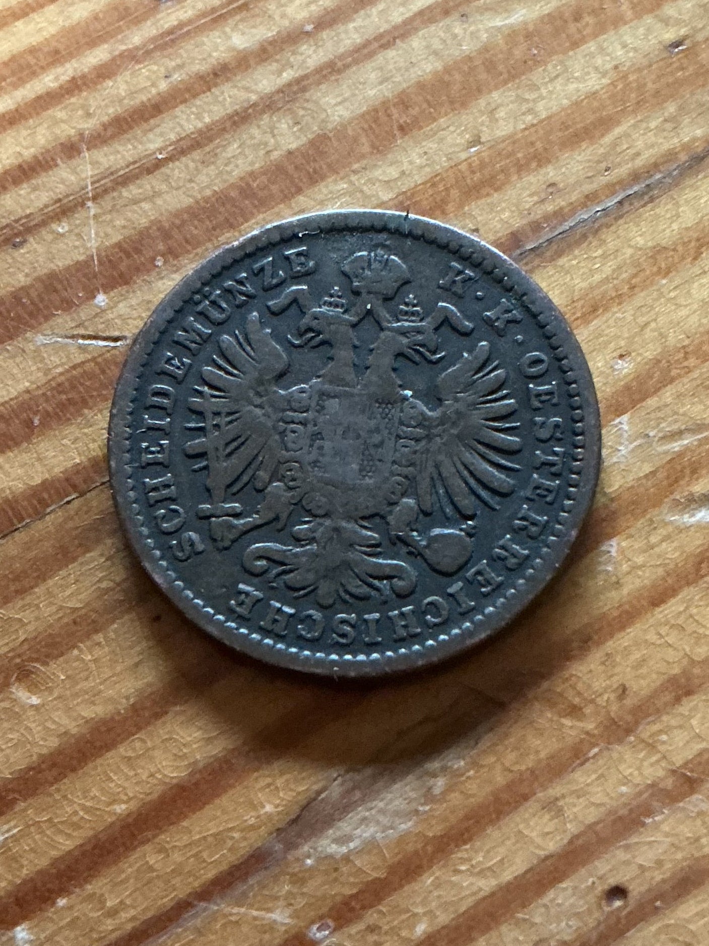 1885 Austrian Empire | 1 Kreuzer Coin | Imperial Eagle