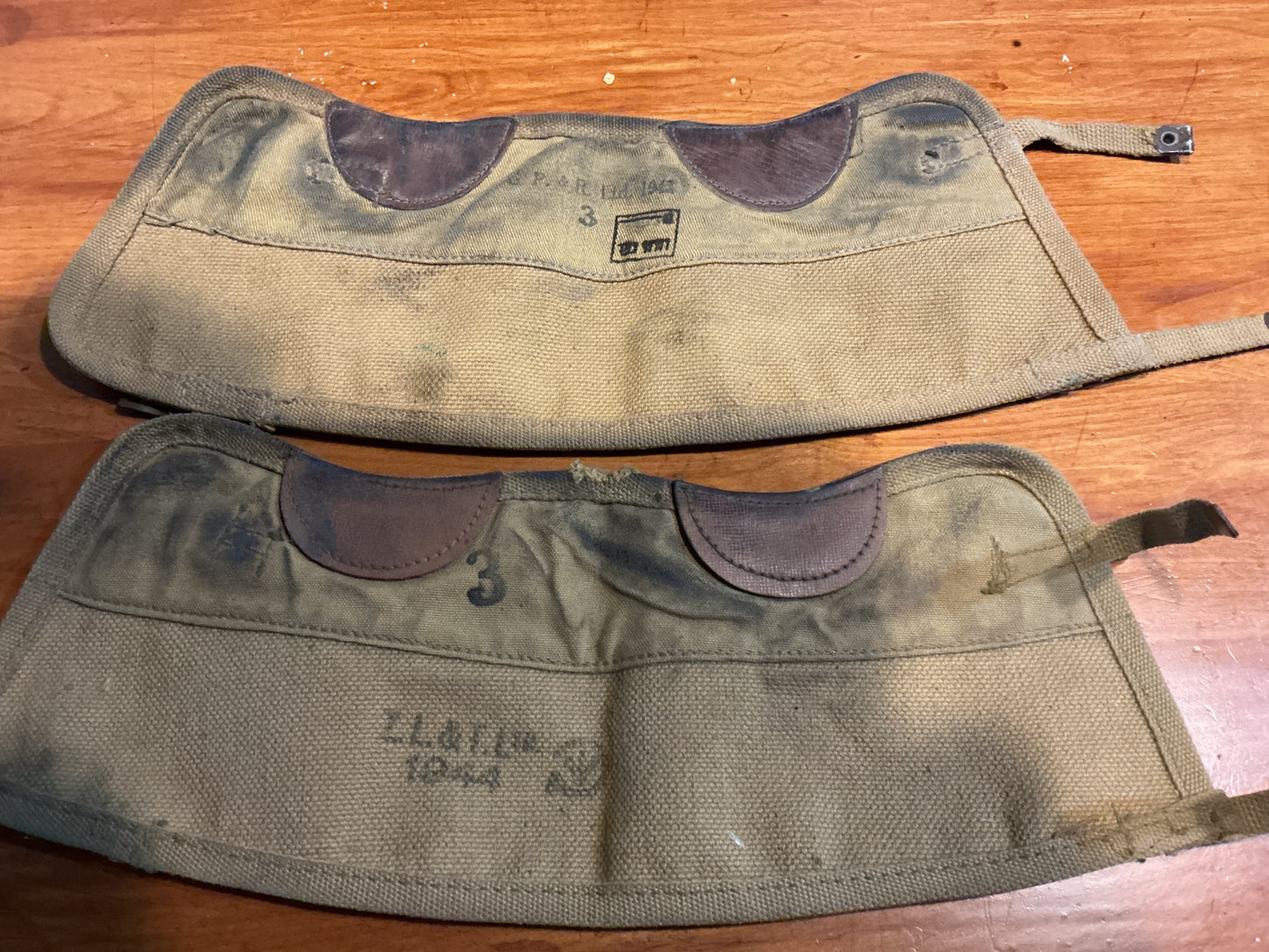 Pair WW11 Canvas  Gaiters  Dated 1943-44