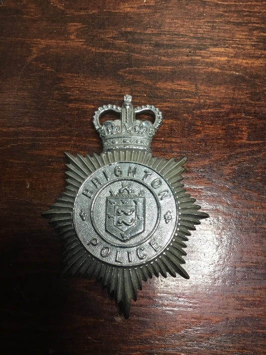 Brighton Borough Police Helmet Plate - Queen's Crown