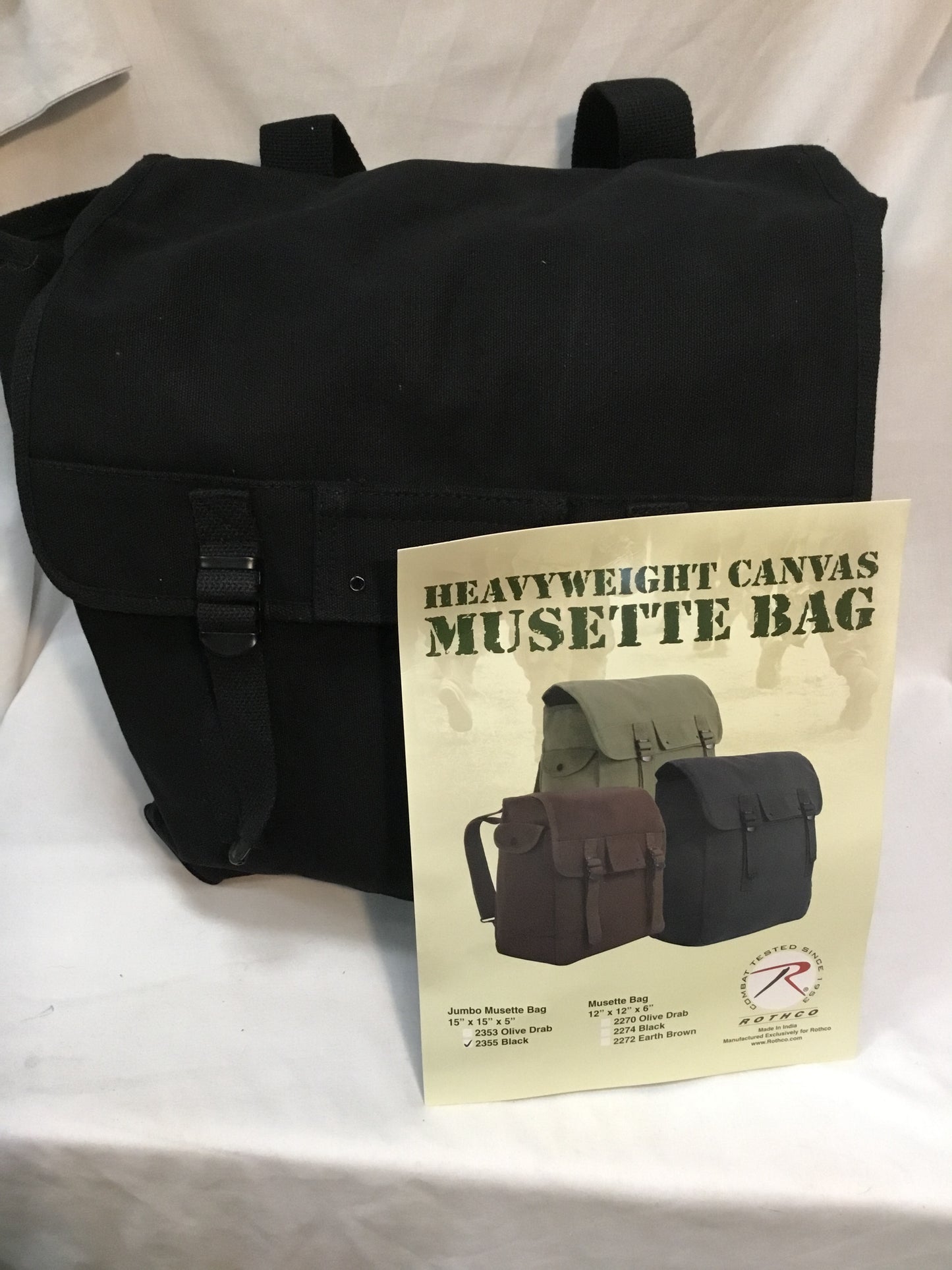 New Canvas Jumbo Musette Bag Black