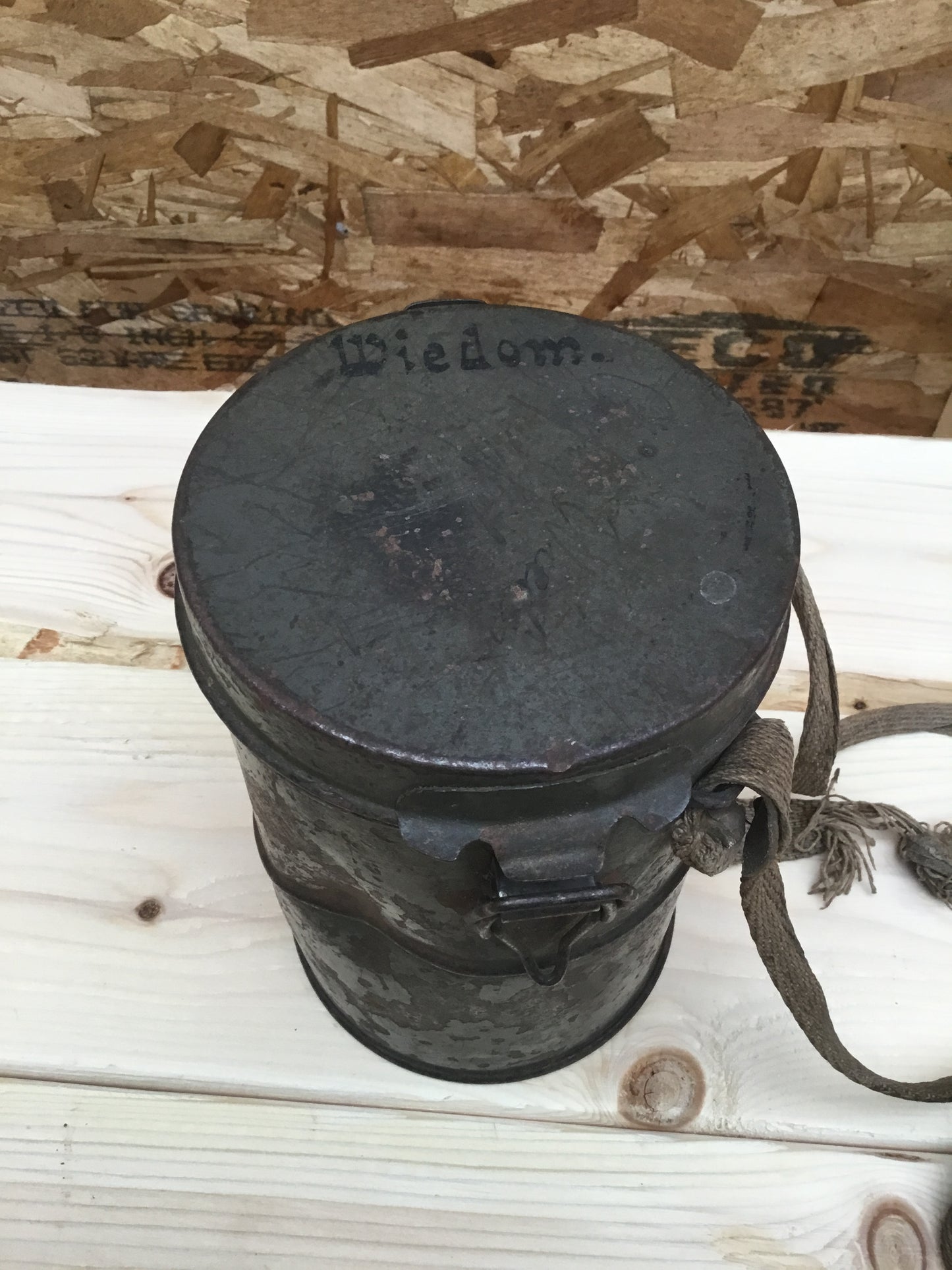 WW1 German M17 Gas Canister With Spare Lenses Paper Instructional Insert,