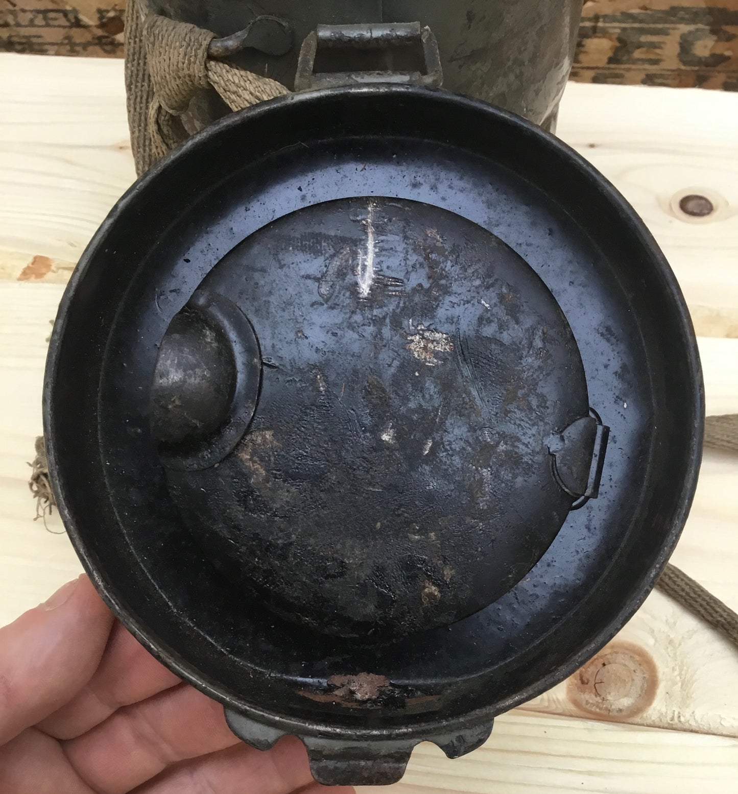 WW1 German M17 Gas Canister With Spare Lenses Paper Instructional Insert,