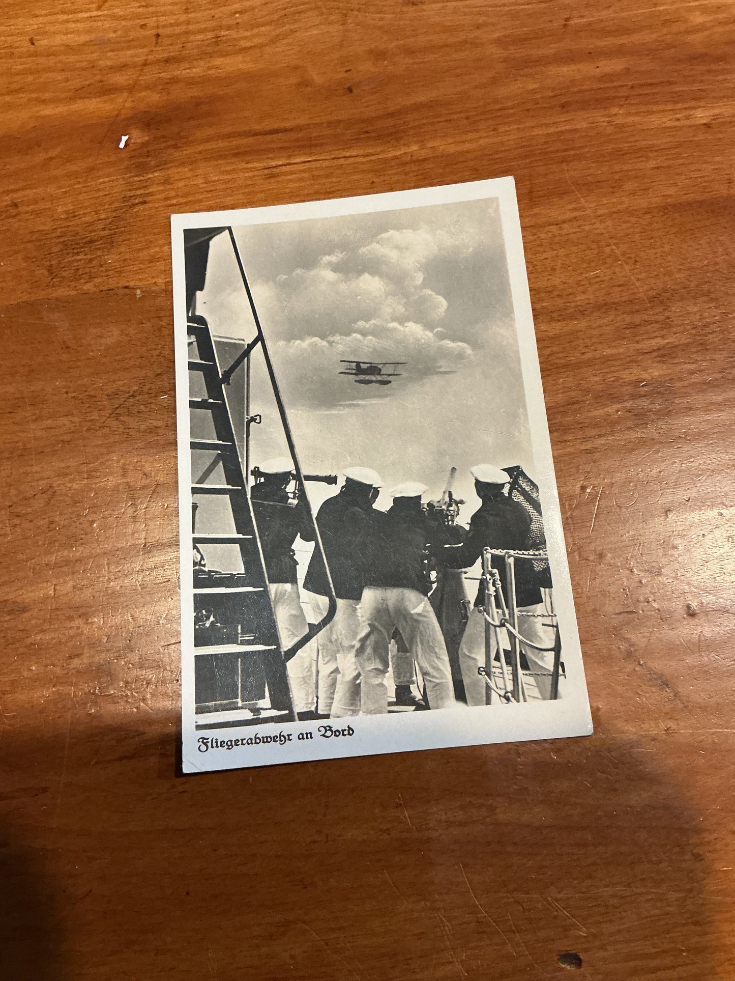 Anti-aircraft on board  a Kriegsmarine Ship Post Card