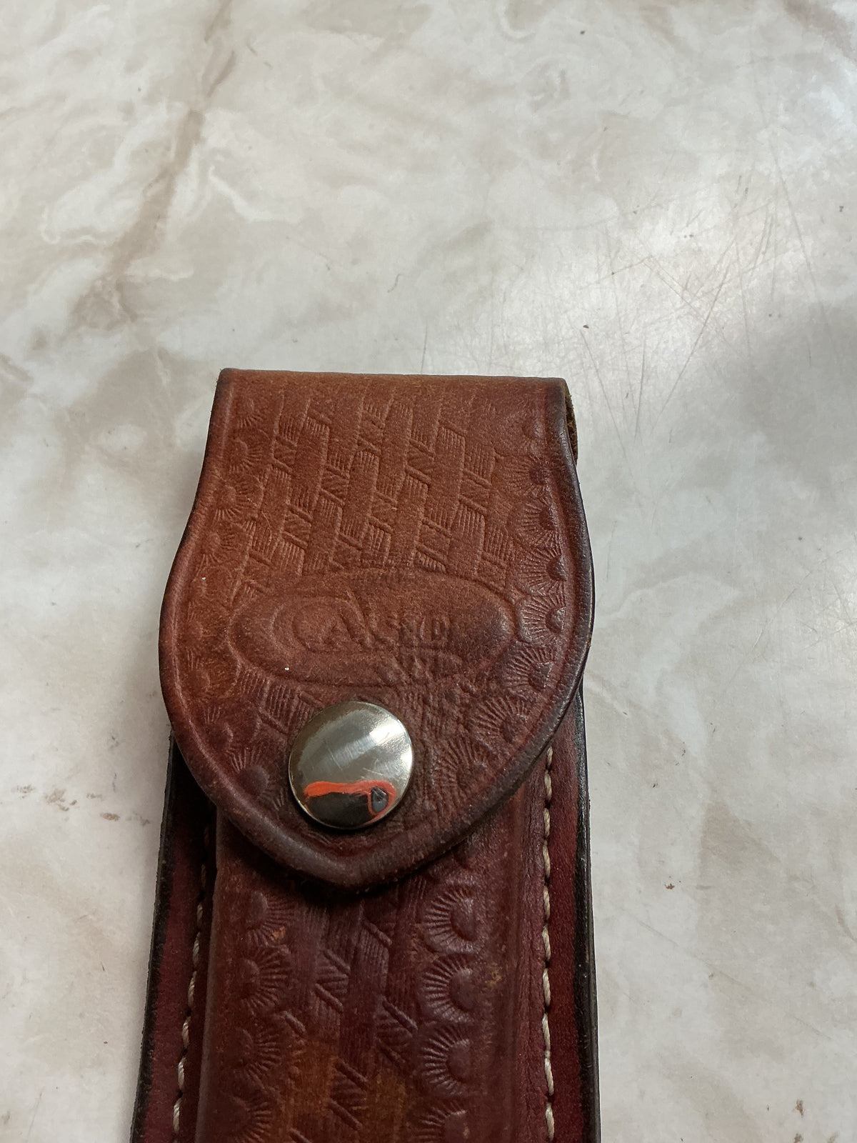 Vintage Case Folding Knife Leather Case