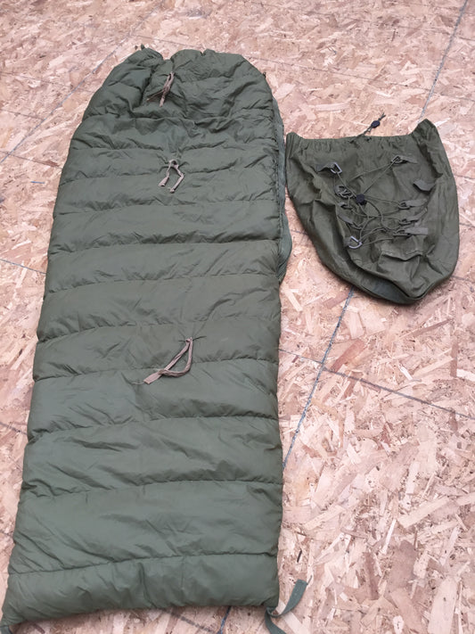 Single Canadian Military Down filled Sleeping Bag and Compression Bag