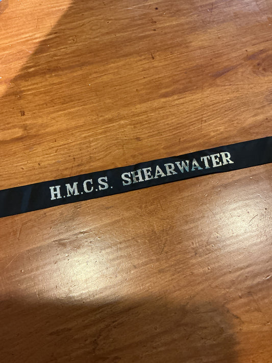 Canadian Navy HMCS Shearwater Full Length Cap Tally, in very good condition