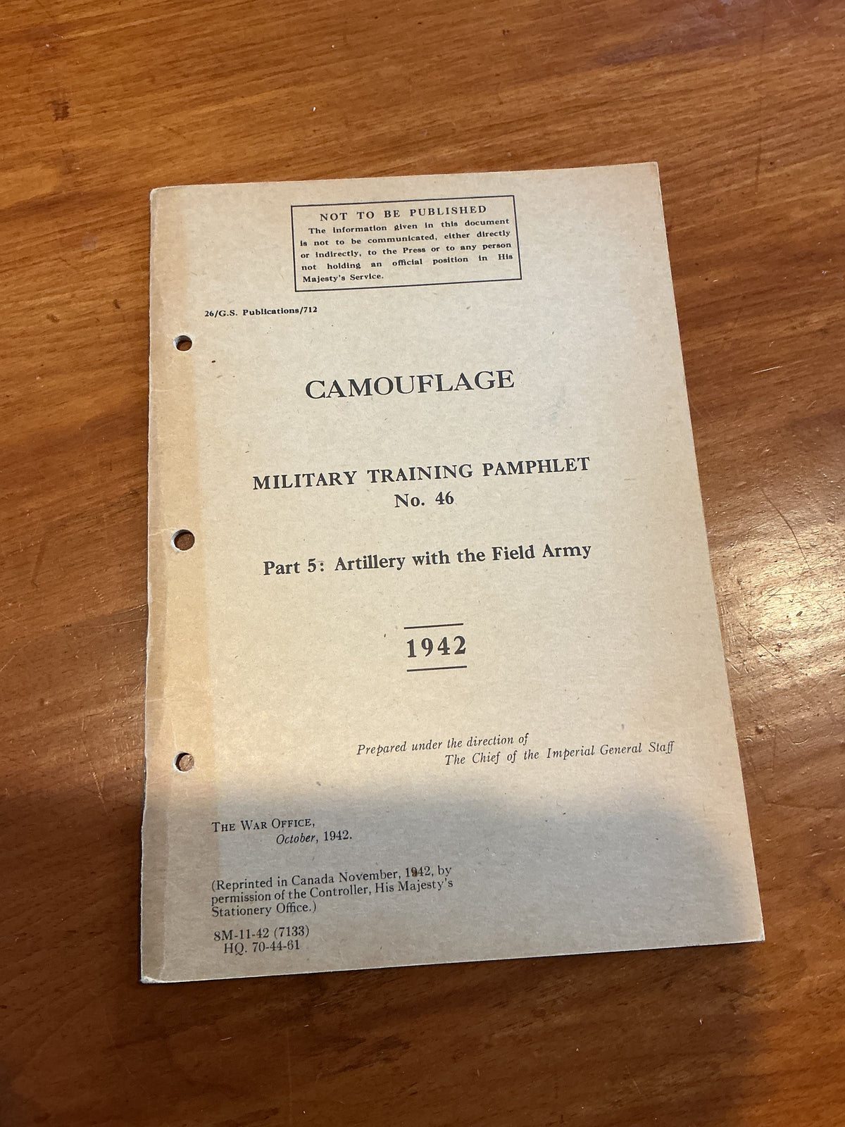 1942 Camouflage Military Training Pamphlet No.46