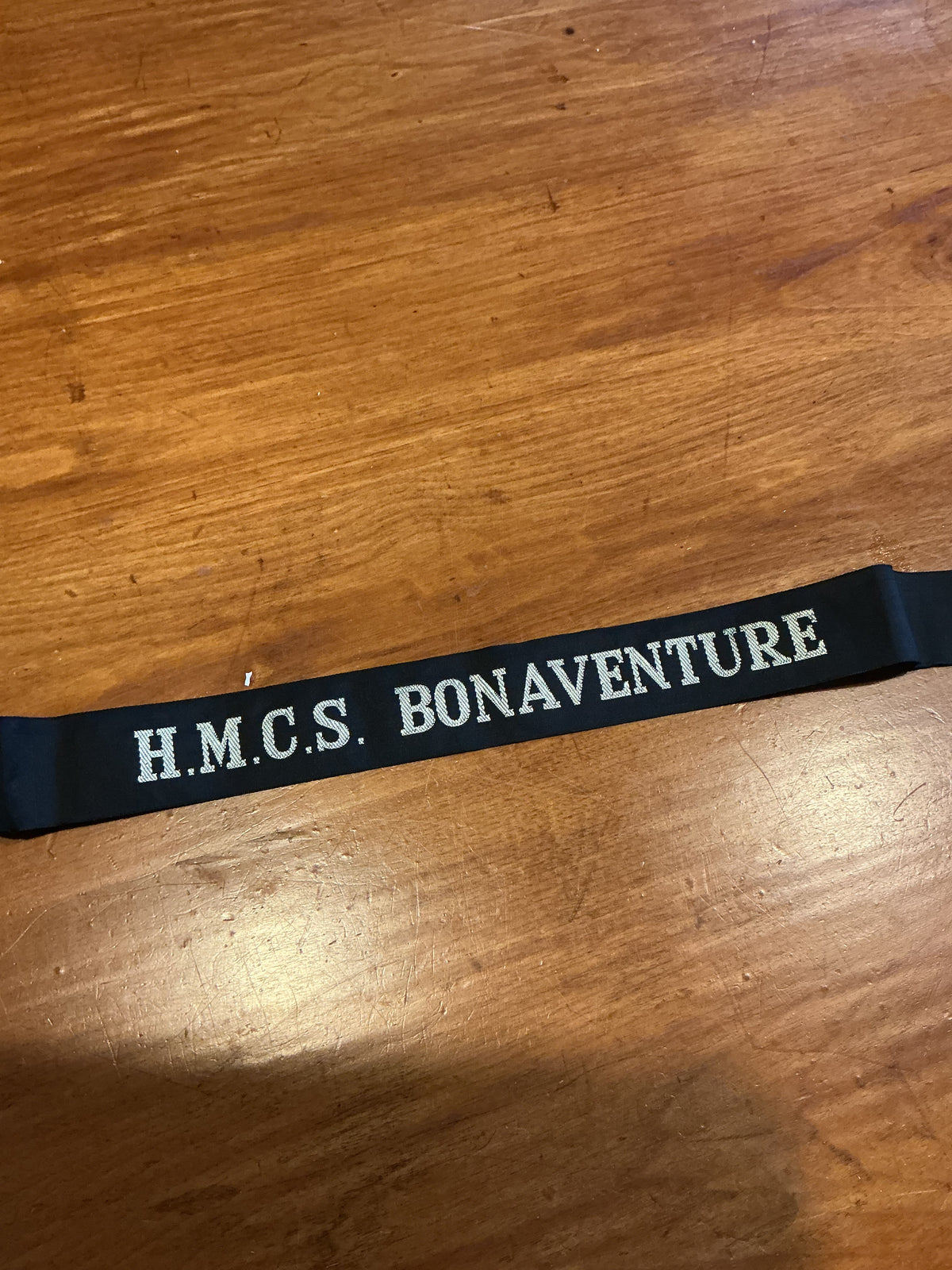 Canadian Navy  HMCS Bonaventure Full Length Cap Tally, in very good condition