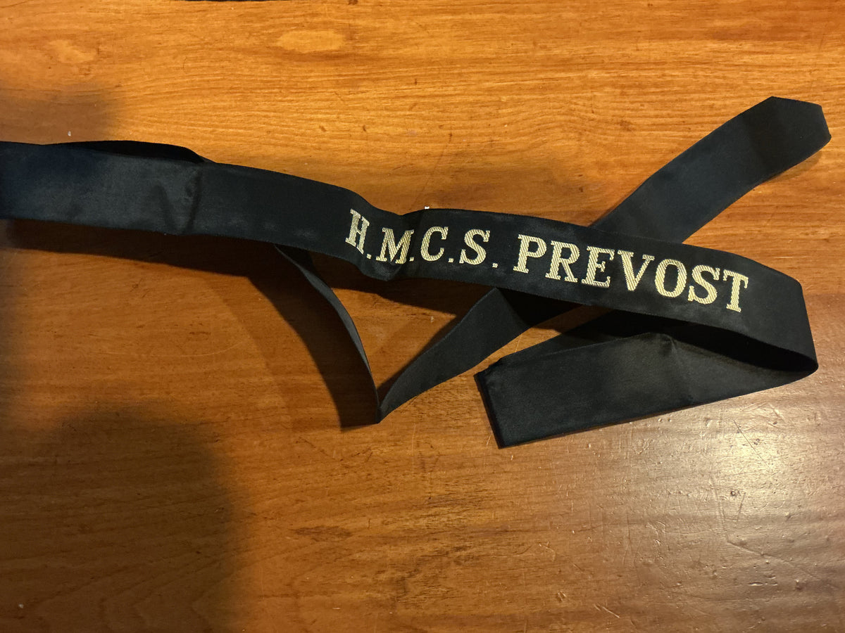 Canadian Navy HMCS Prevost Cap Tally  Full Length Cap Tally