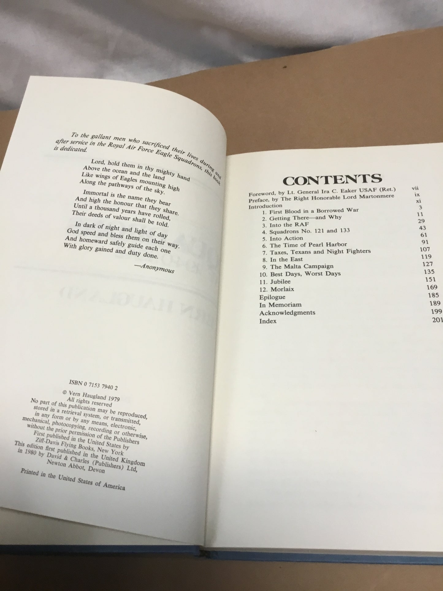 The Eagle Squadrons ,Yanks in the RAF 1940 to 1942