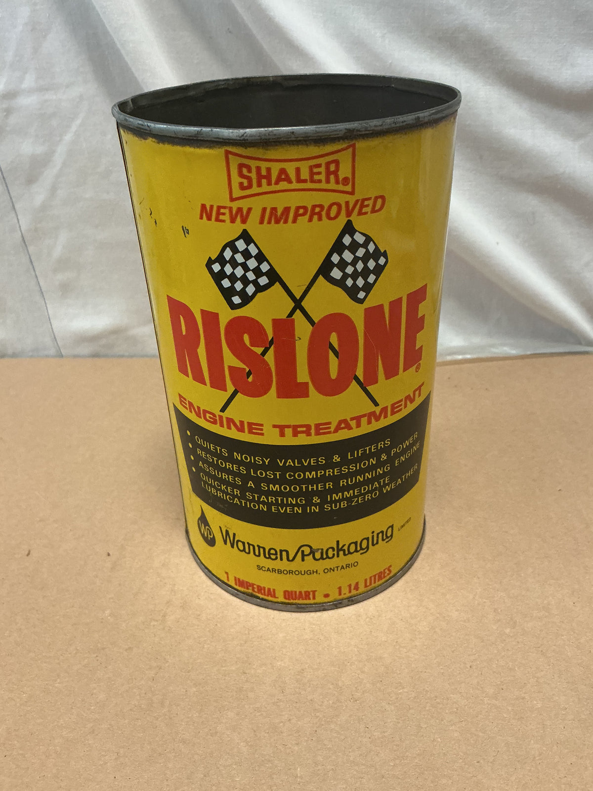 Vintage Shaler Rislone Engine Treatment 1 Quart Tin