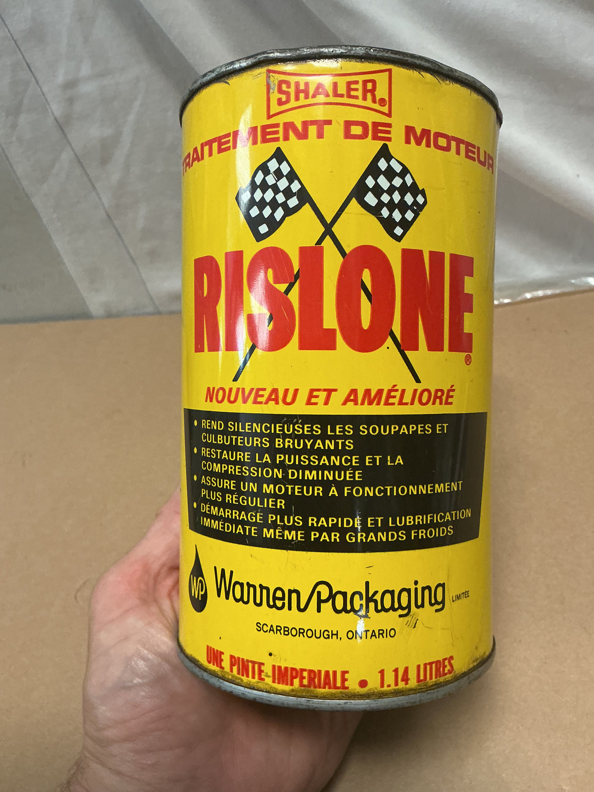 Vintage Shaler Rislone Engine Treatment 1 Quart Tin