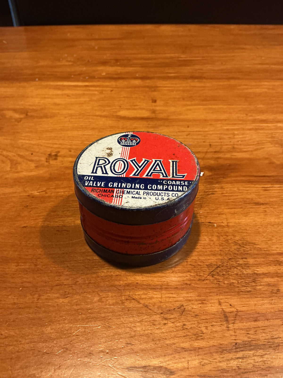 Vintage Royal Oil Valve  grinding tin