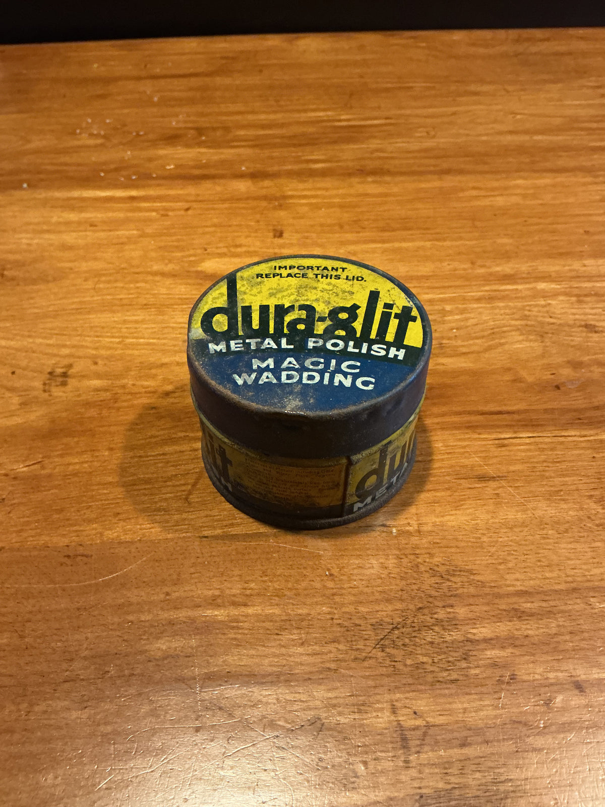 DURA-GLIT Metal Polish Vintage Small Size Tin