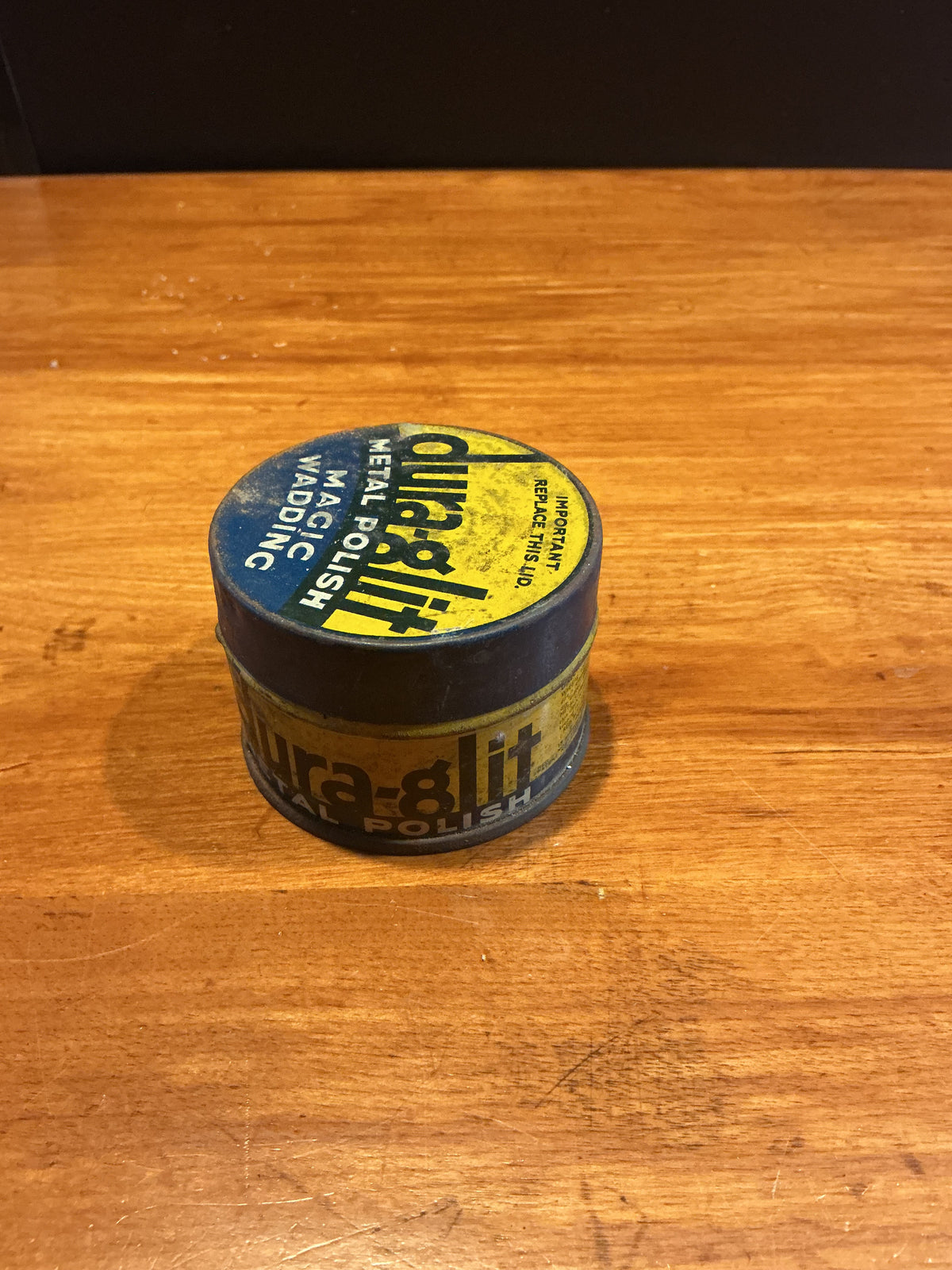 DURA-GLIT Metal Polish Vintage Small Size Tin