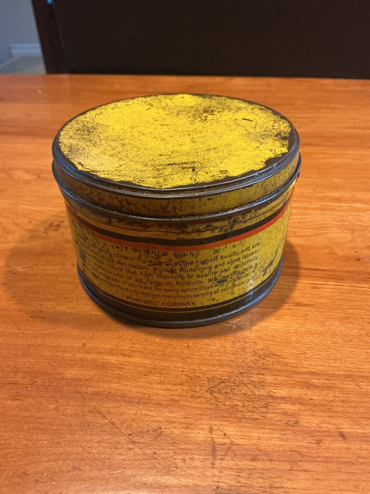 Vintage PENNZOIL Safe Lubrication Grease Can No. 705