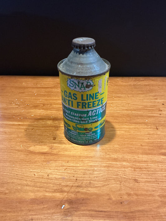 1950’s Snap Gas Line Anti Freeze Oil Can Cone Top 12oz
