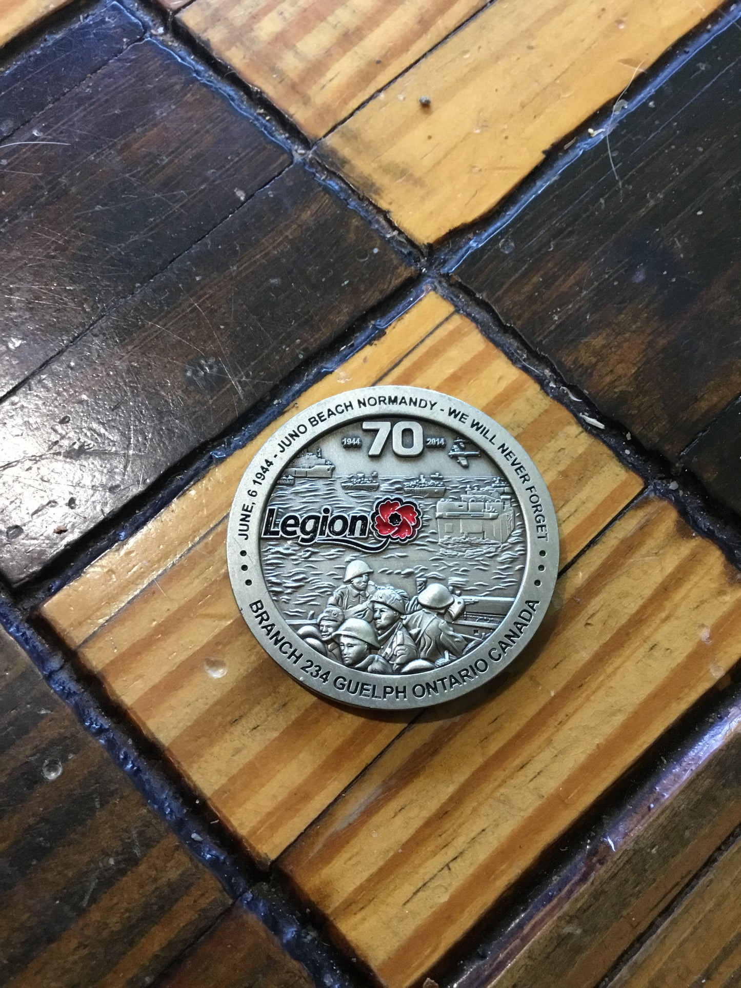 Legion Challenge Coin  234 Branch  70 Anniversary Juno Beach 1944