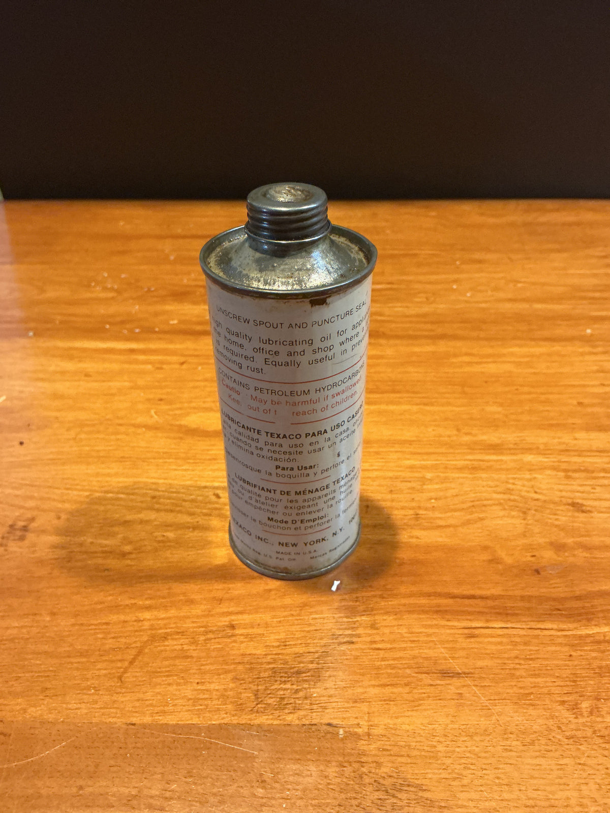 Texaco home lubricant oil Can 4 ounces