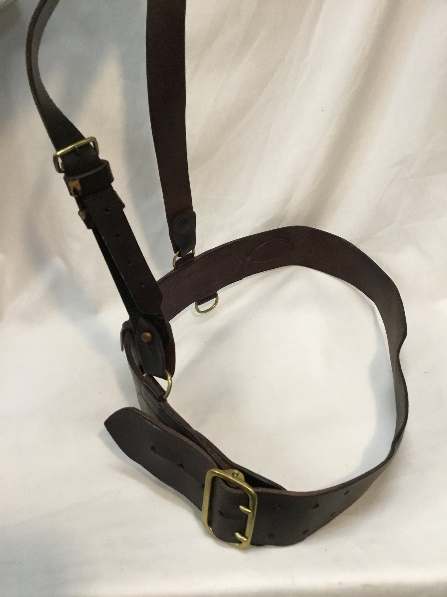 Vintage Leather Sam Brown Belt with sword hanger