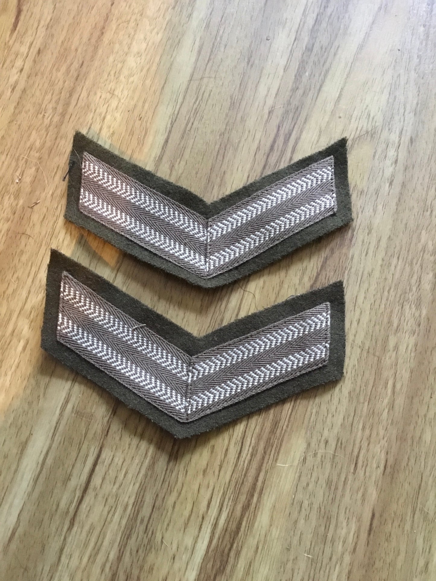 Pair WW11 Canadian corporal/rank chevrons.