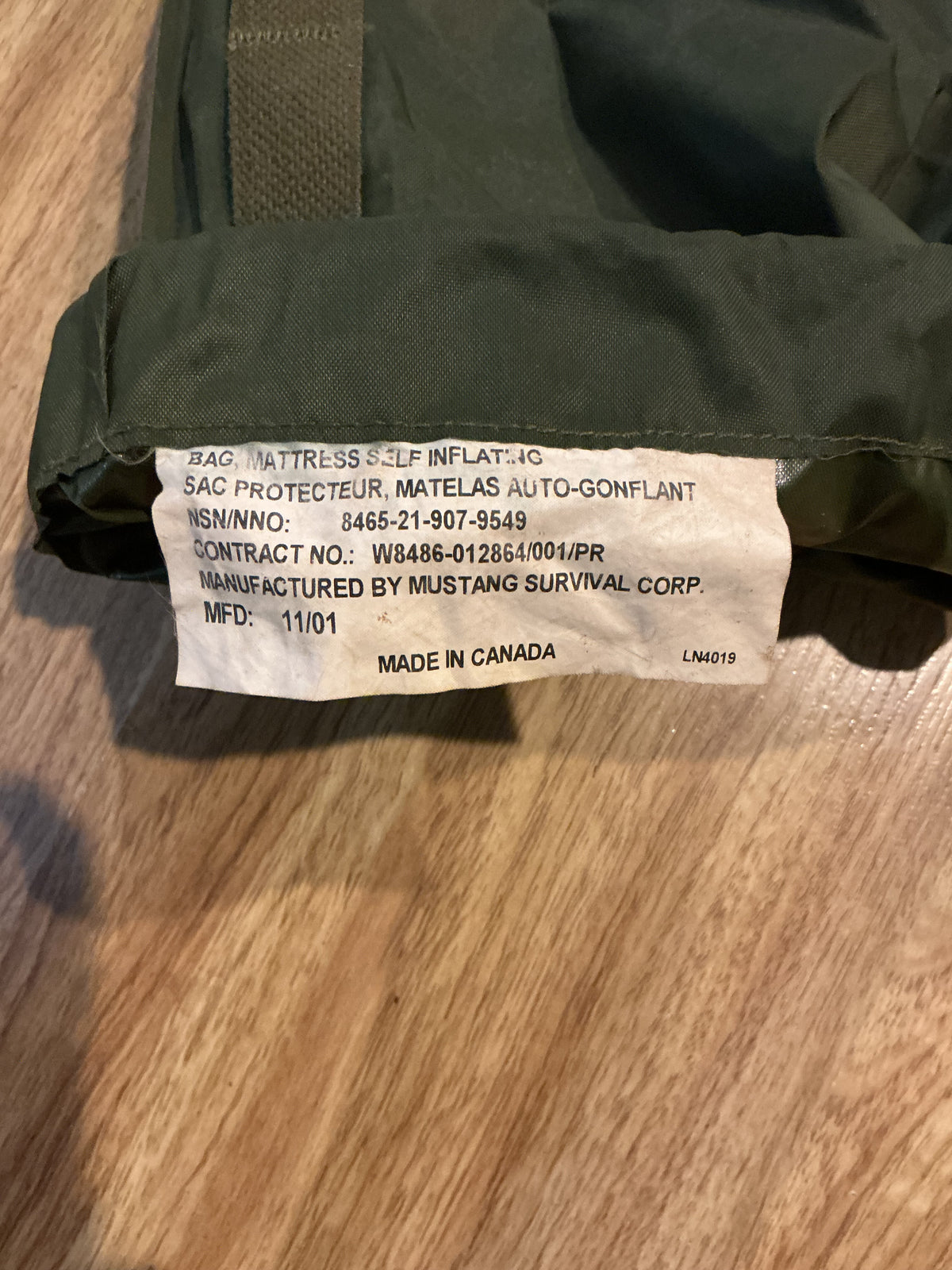 Canadian Military Air mattress Nylon Carry Bag