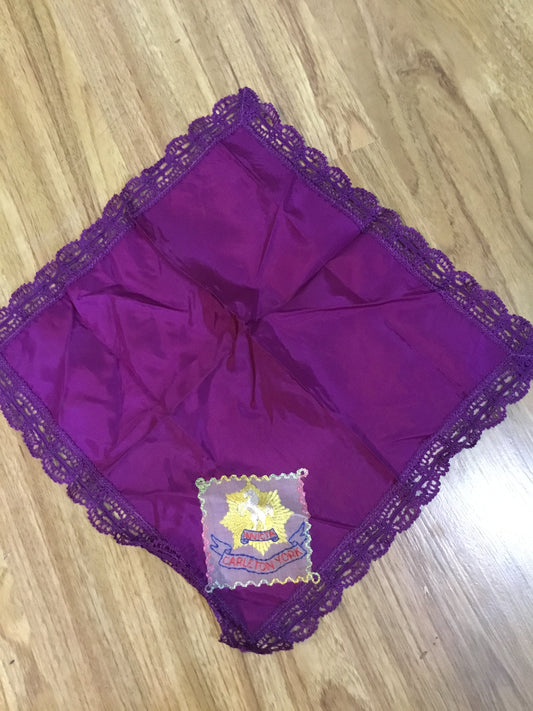 World War II Carleton & York silk Sweetheart doily .Measures 13 x 13 inches .