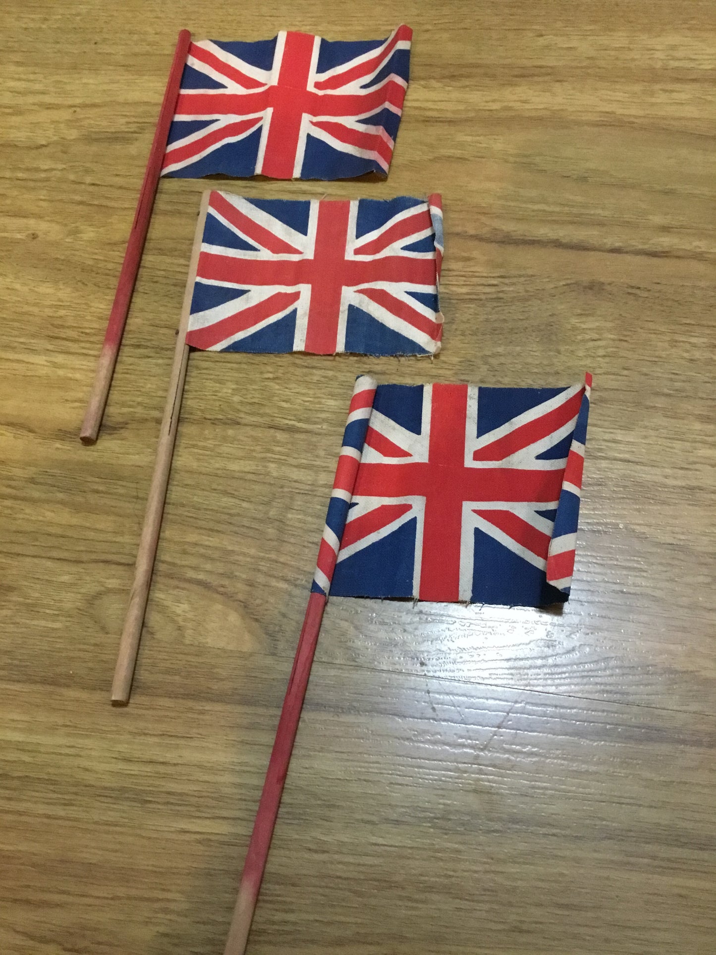 Lot of 3 Hand Held Vintage Union Jacks