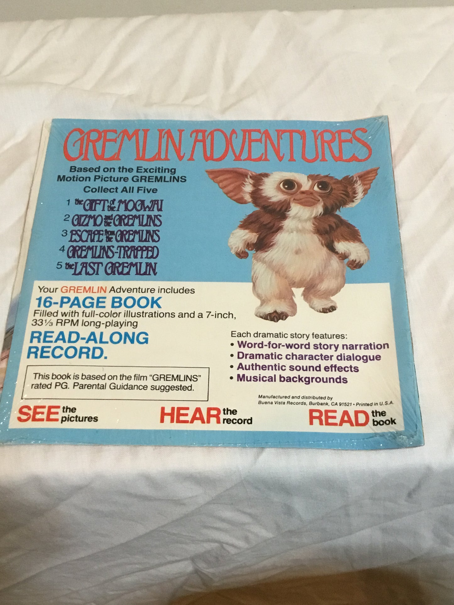 1980s Gremlins trapped Story 4 Book and Record set