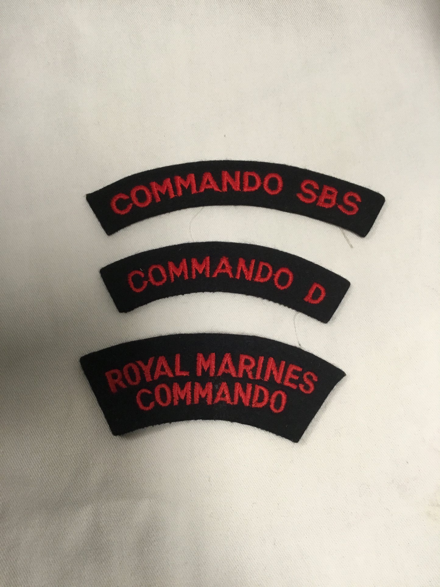 Lot of three British commando shoulder flashes