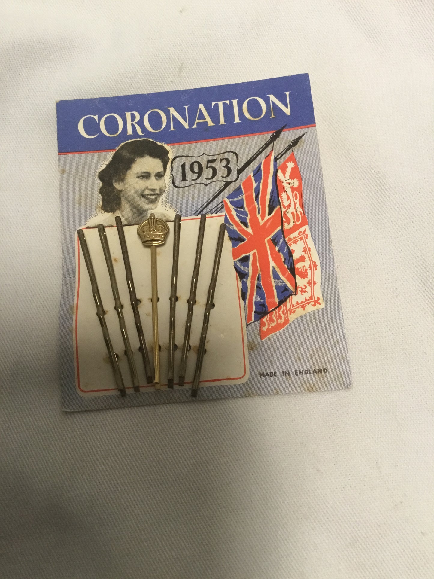 Queens Coronation Carded hair pins 1953