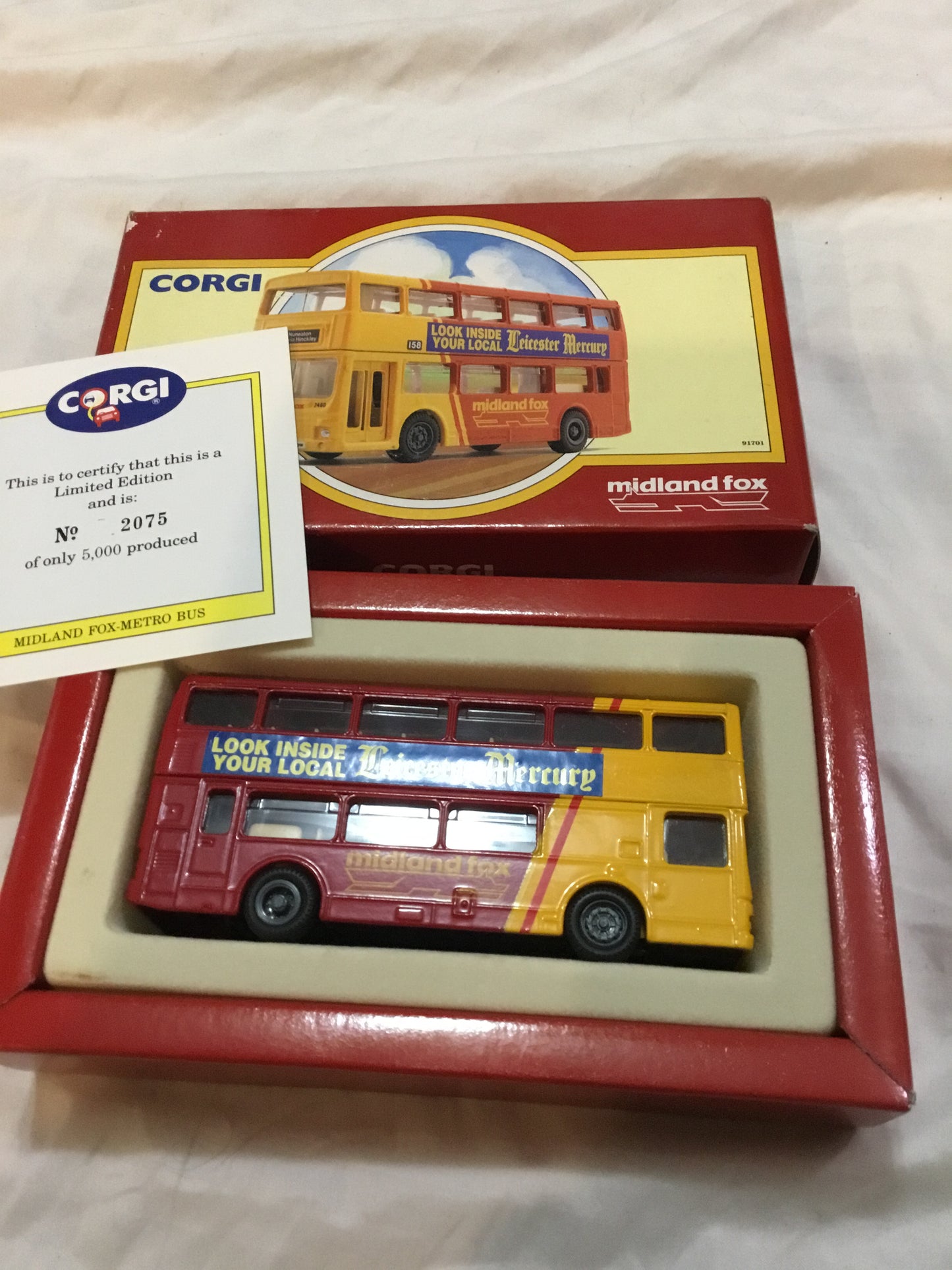 Corgi midland Fox Metro  Bus  in box  1993