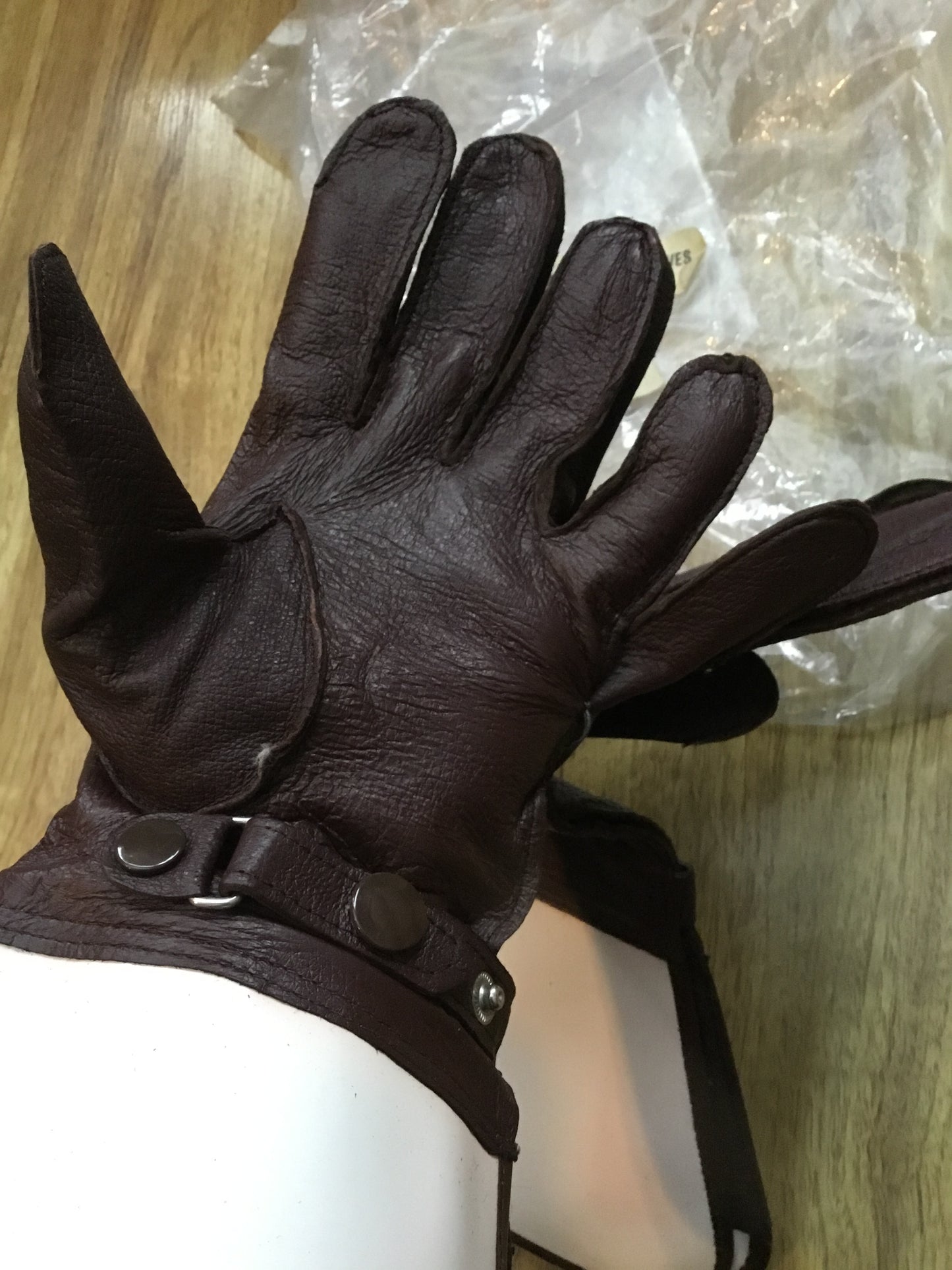 Vintage Czechoslovakian Leather Motorcycle Gloves