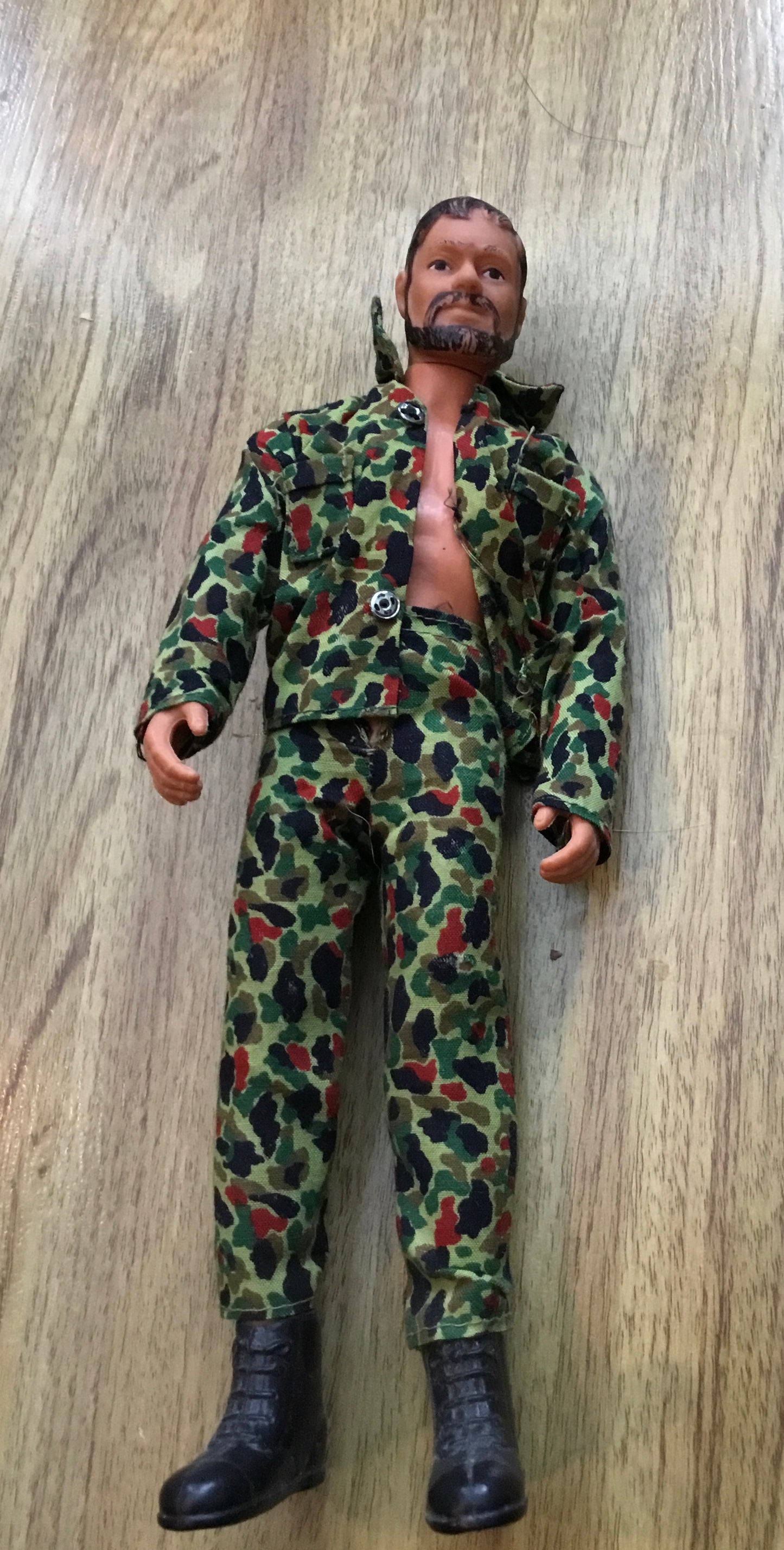 VINTAGE 12 INCH BOOTLEG GI JOE FROM THE MID 1970s MILITARY ARMY SOLDIER BLOW-MOLD ACTION FIGURE HONG KONG