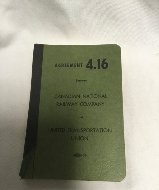 Canadian national railway union agreement handbook 1970