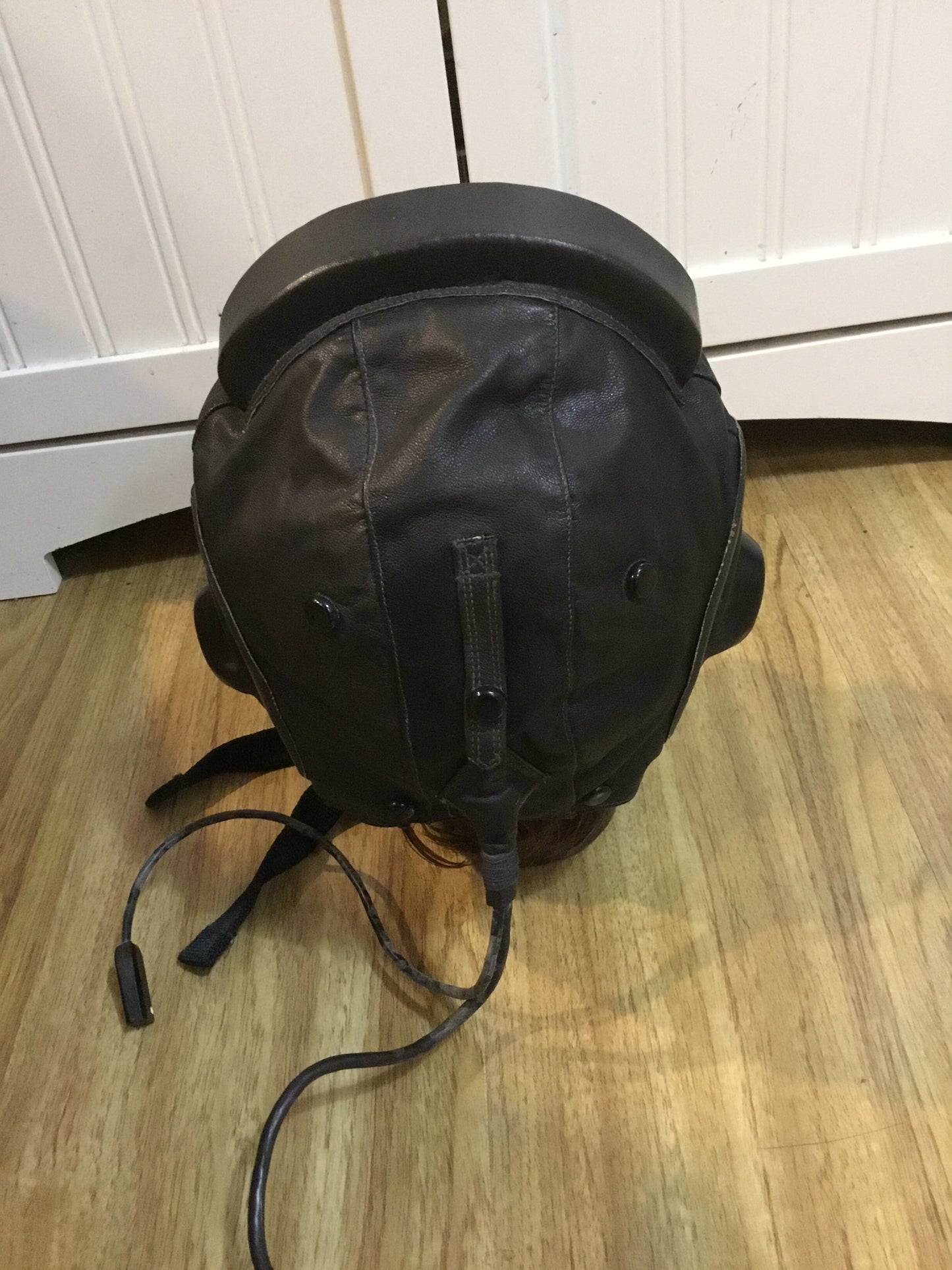Russian leather flight helmet with head set