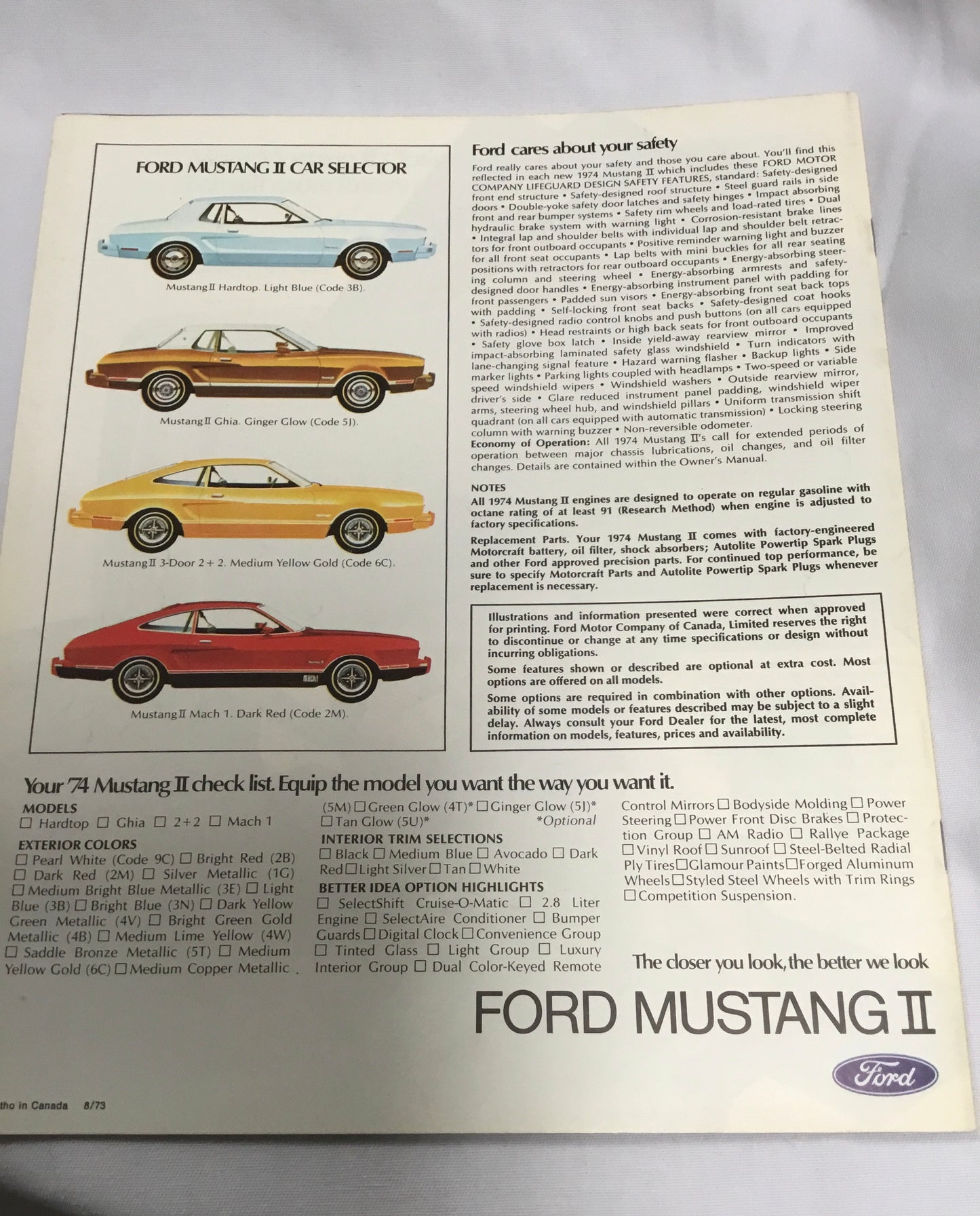 1974 Ford Mustang 11 Sales brochure