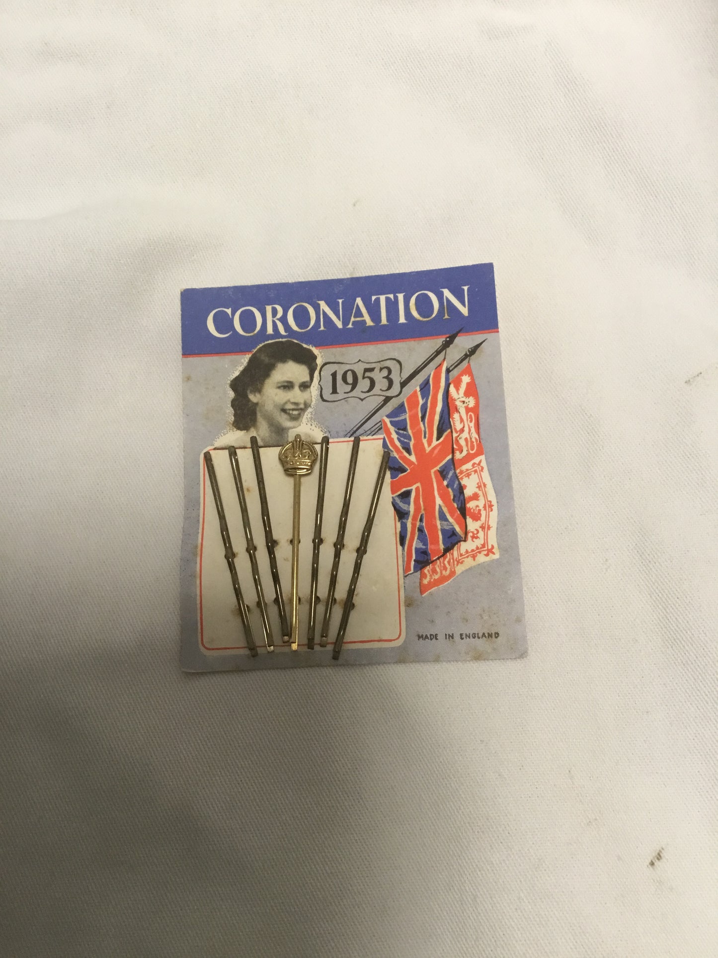 Queens Coronation Carded hair pins 1953