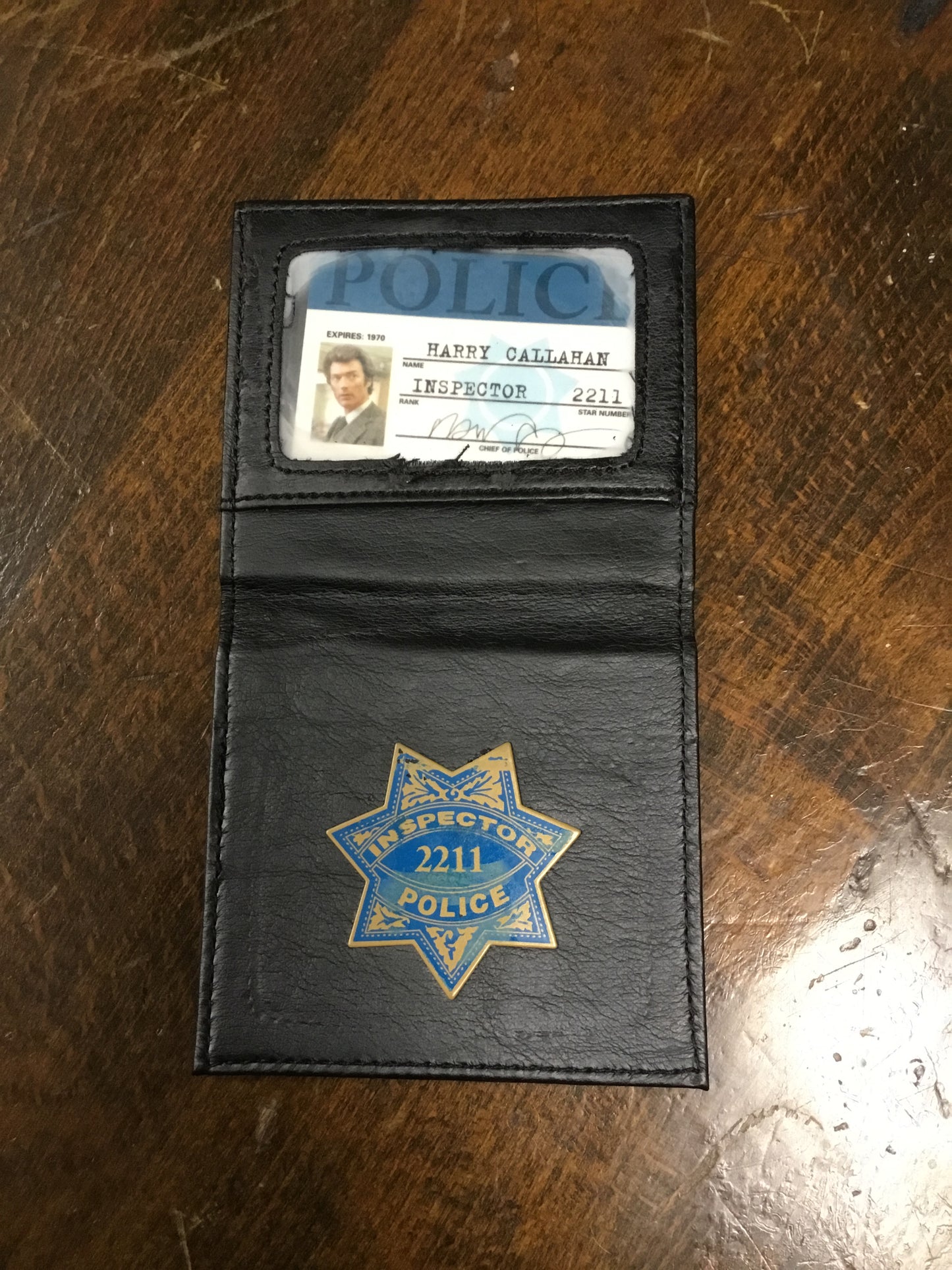 Dirty Harry ID wallet and badge 1970