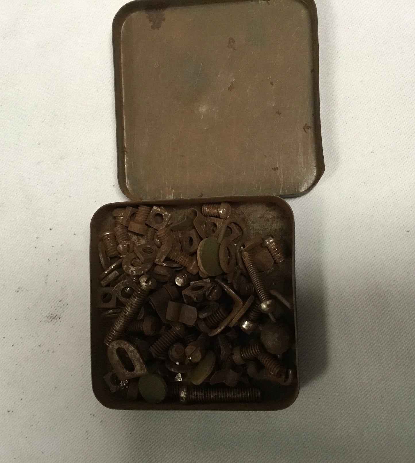 1920s Vintage Rare Meccano Small Parts Tin Box with Contents