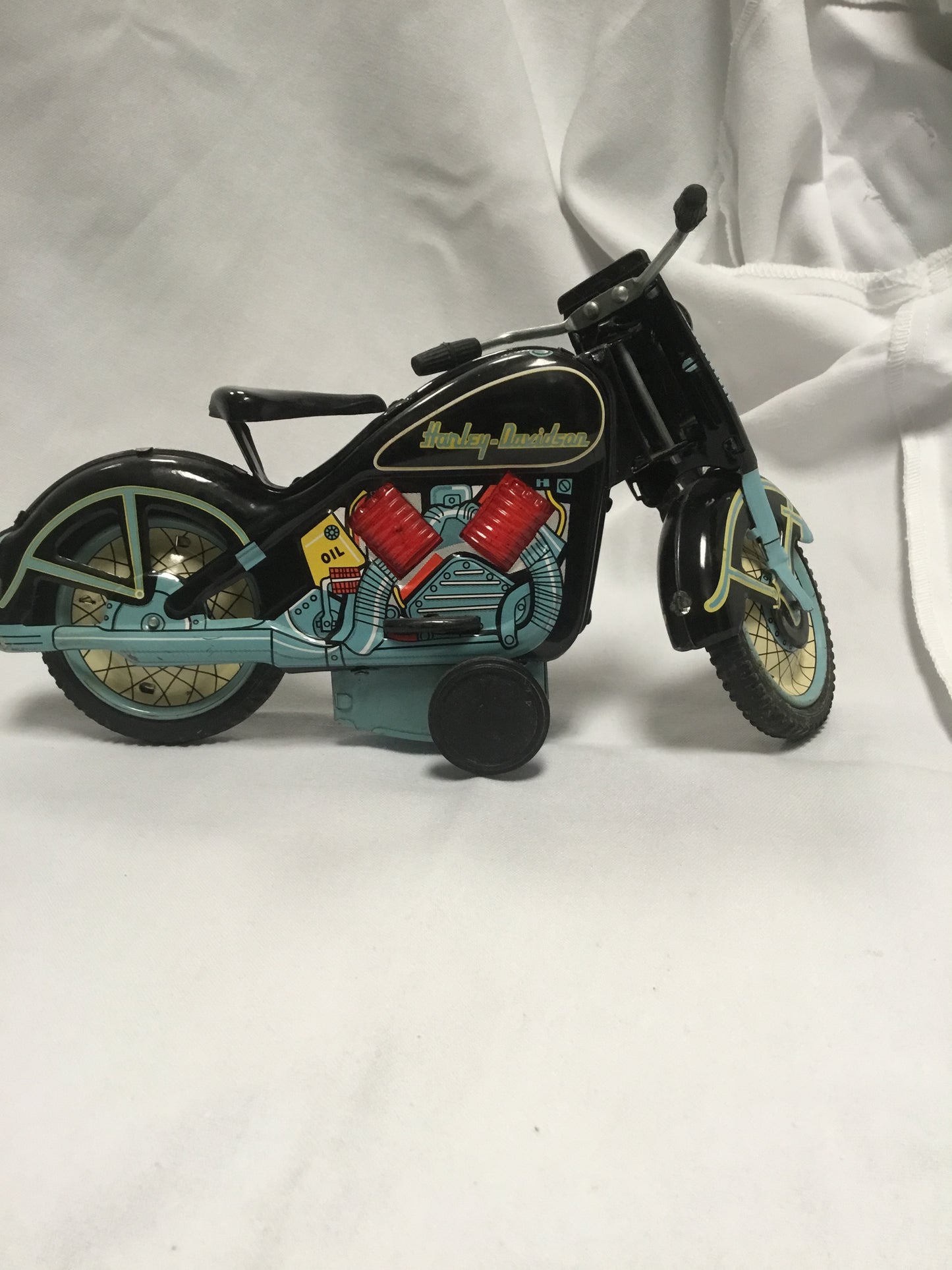 Reproduction Tin Harley Davidson Motorcycle , Friction Toy