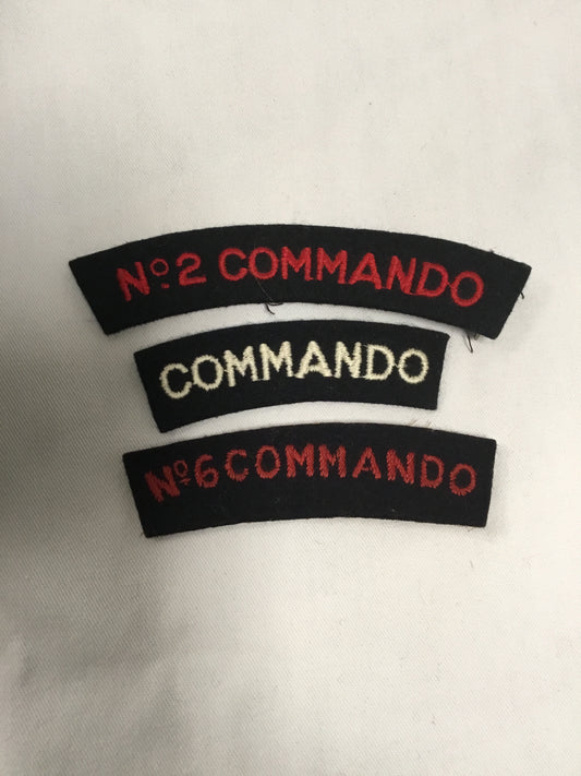 A lot of three original British commando  shoulder flashes